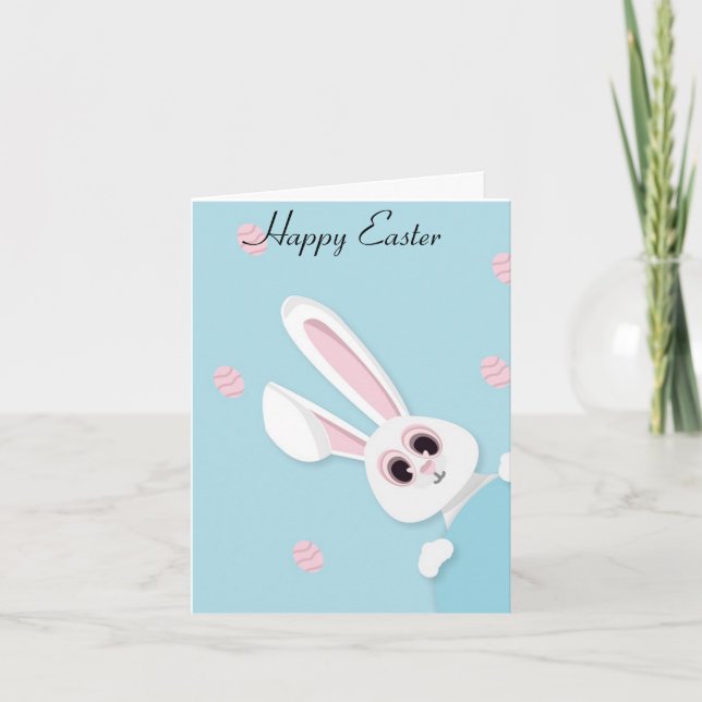 Perfekt, Coola Glad påsk, Bunny Announcement Meddelande (Framsida)