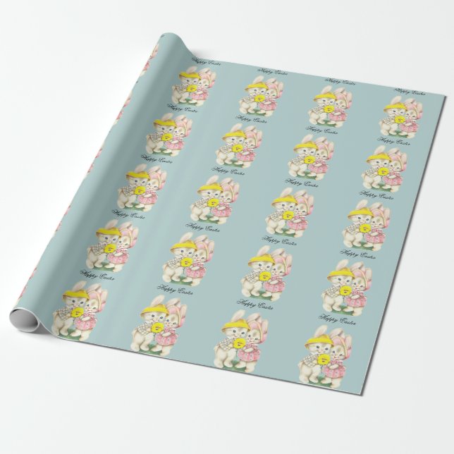 Perfekt, Coola Glad påsk, Bunny Presentpapper (Utrullad)