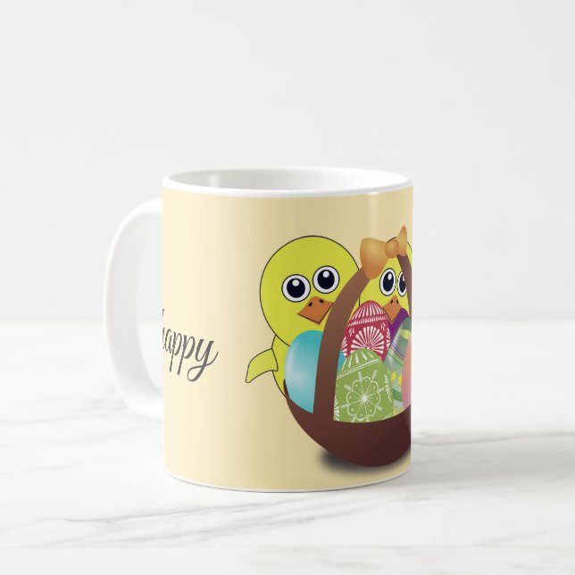 Perfekt, Coola Glad påsk-kyckling Kaffemugg (Framsida vänster)