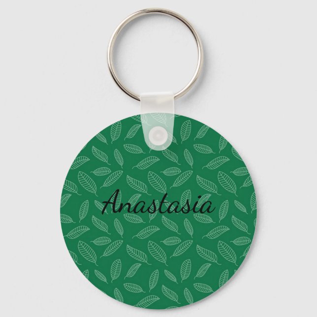 Perfekt, Coola Grönt Löv Nyckelring (Framsida)