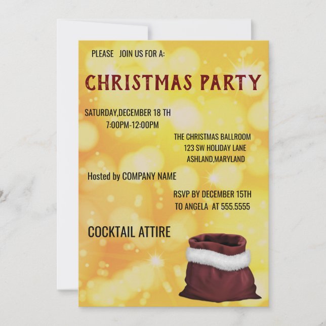 Perfekt, Coola, julinbjudan till Guld Inbjudningar (Framsida)