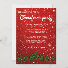 Perfekt, Coola Sparkly Red-julinbjudan Inbjudningar