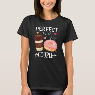 Perfekt Couple Donut och Coffee Donut T Shirt