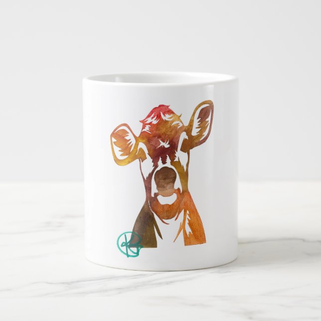 Perfekt Cow Dam Art Oversifierad Mugg Jumbo Mugg (Framsidan)