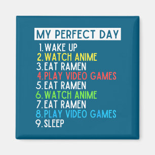Perfekt Dag Anime Spelande Ramen Älskare Roligt Ät Magnet