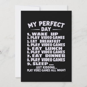perfekt dag för att spela tv-spel t-shirt, gamer p inbjudningar