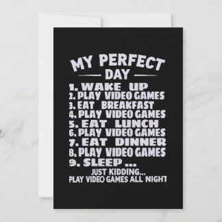 perfekt dag för att spela tv-spel t-shirt, gamer p inbjudningar
