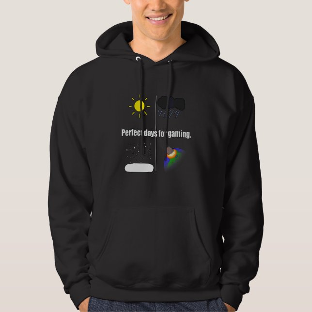 Perfekt dag för spel hoodie (Framsida)