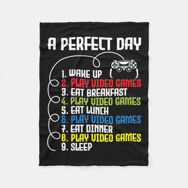 Perfekt Dag - Roligt Spelande Spelare Videospel 1  Fleecefilt (Framsidan)
