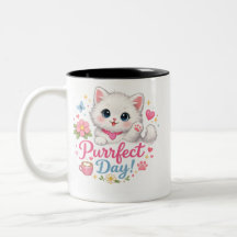 Perfekt Dag Söt Katt Kaffe Mugg
