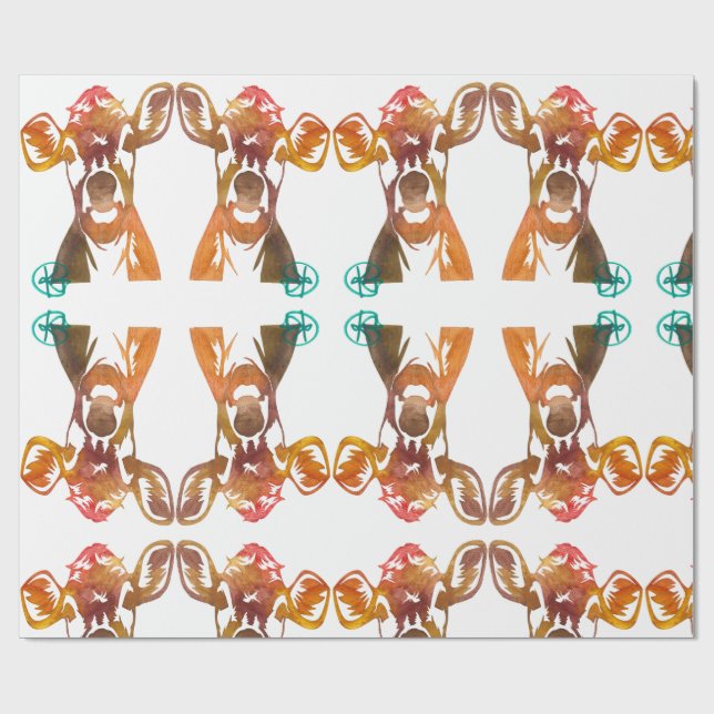Perfekt Dam Cow Art Wrapping Papper Presentpapper (Platt)