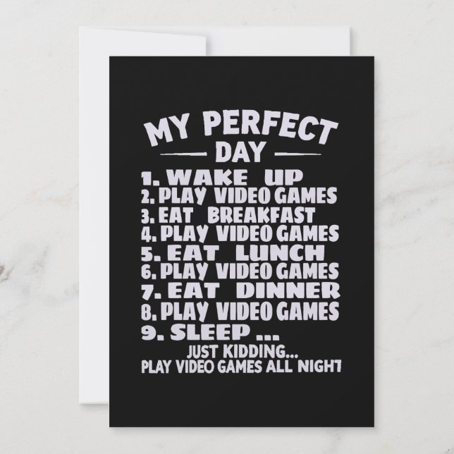 perfekt day play-videospel t-shirt, gamer pappa så inbjudningar (Baksida)