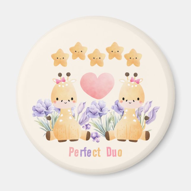 Perfekt Duo | Litet Par Giraff Magnet (Framsidan)