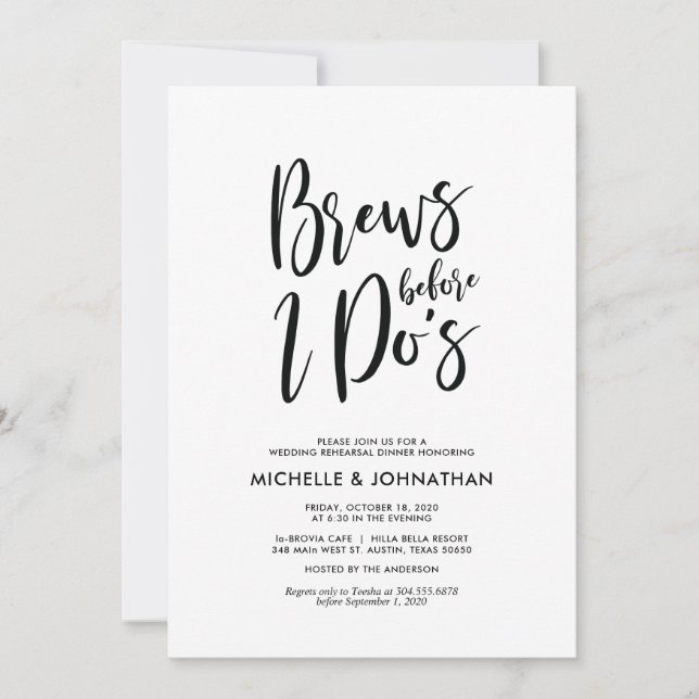 Perfekt Elegant bröllop Rehearsal Dinner Inbjudan (Framsida)