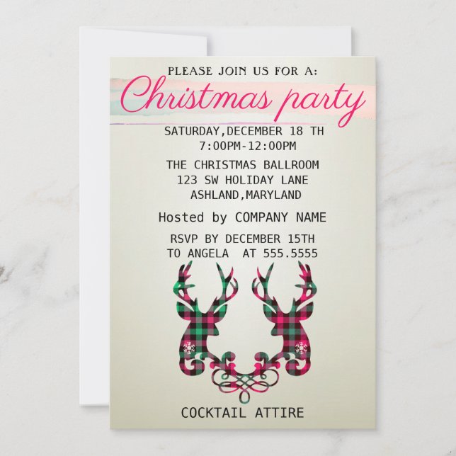 Perfekt, Elegant, kontrollerad renjul i jul Inbjudningar (Framsida)