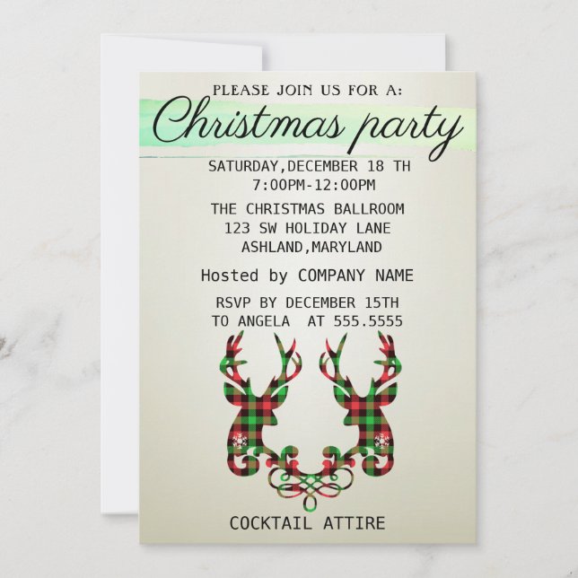 Perfekt, Elegant, kontrollerad renjul Inbjudningar (Framsida)