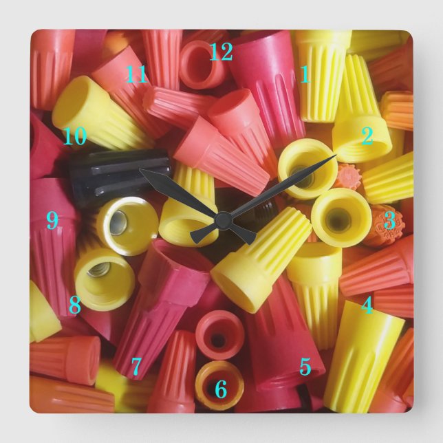 Perfekt elektrikers vägglås fyrkantig klocka (Framsida)