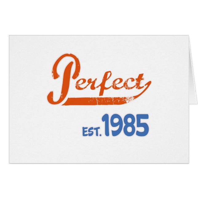 Perfekt Est. 1985 Hälsningskort (Framsidan Horizontal)