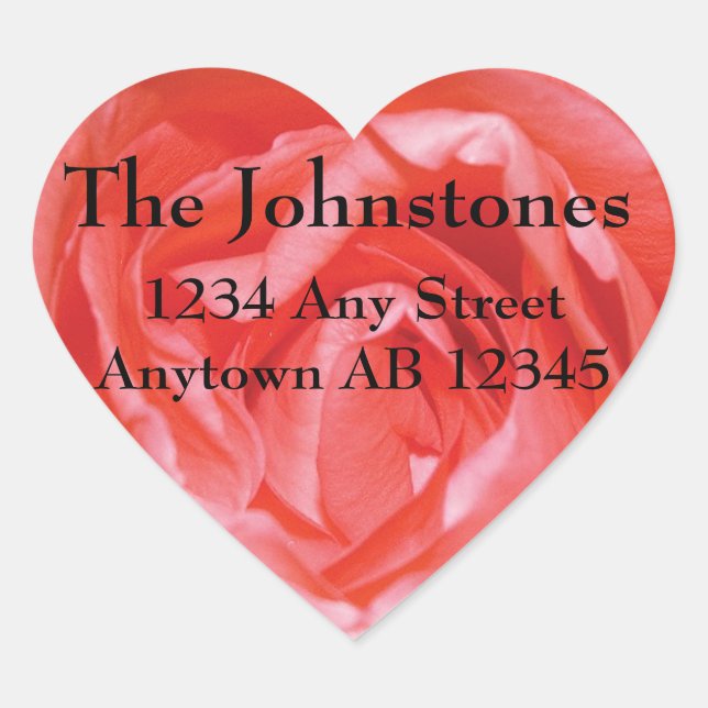 Perfekt etikett för rosa rosbröllopreturadress (Framsida)