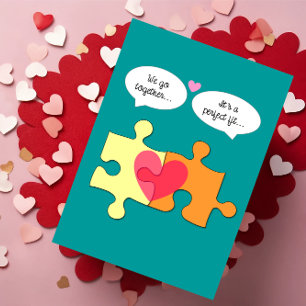 Perfekt färdiga pusselvalentin kort