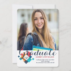 Perfekt Färg Photo Studenten Announce/Inbjudan Inbjudningar