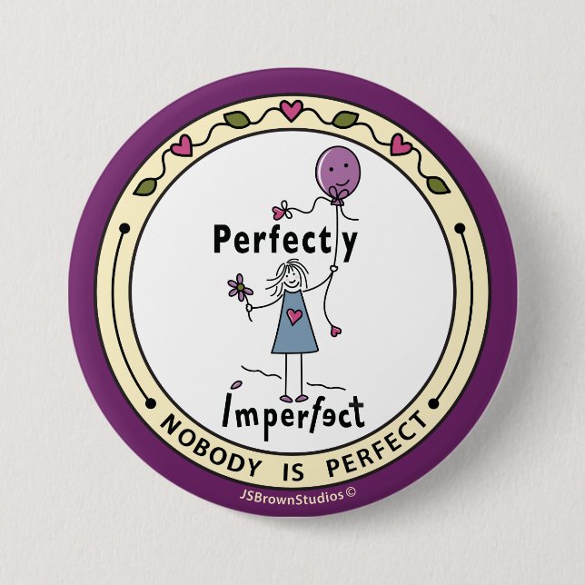 Perfekt felfri 1A_Round Button Pin 3-tums Knapp (Framsida)