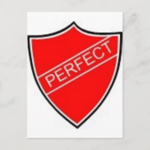 Perfekt - felsökningsmärke - röd vykort