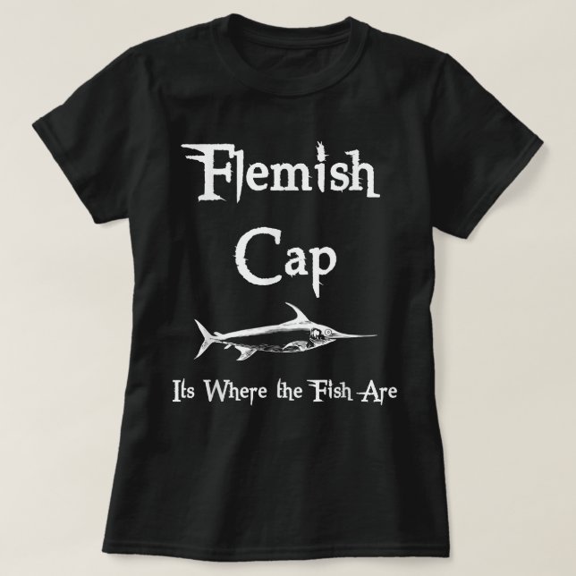 Perfekt Flamish Cap Storm Fishing T Shirt (Design framsida)