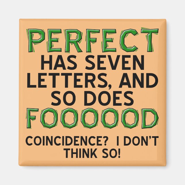 Perfekt Food Funny Fridge Magnet-kylare Magnet (Framsidan)