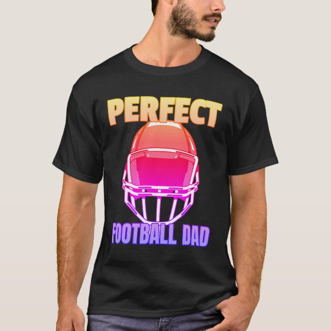 Perfekt Football Pappa - American Football Helmet  T Shirt (Framsida)