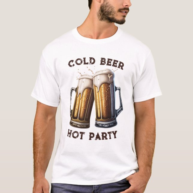 Perfekt för kall med Hett Party två punkter T Shirt (Framsida)