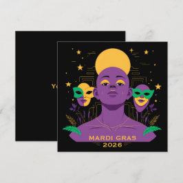 Perfekt för Mardi Gras 2026 Julkort