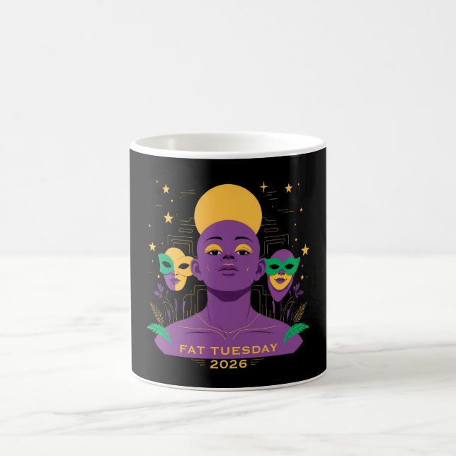 Perfekt för Mardi Gras 2026 Kaffemugg (Center)