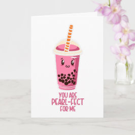 Perfekt för mig, boba pearl-tedrink kawaii söt kort