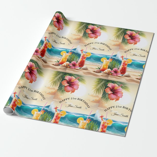 Perfekt för Milestone Firande - 21:a födelsedagen Presentpapper (Utrullad)