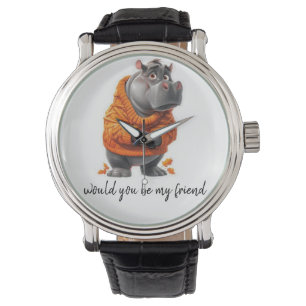 Perfekt för skadliga Hippo Art Prints-utskrifter f Armbandsur