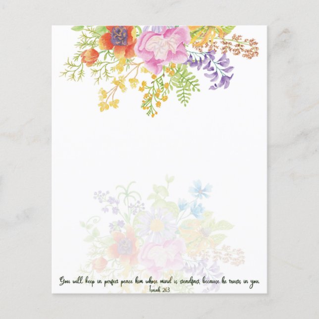 Perfekt fred vattenfärg blommig bakgrund (Framsida)