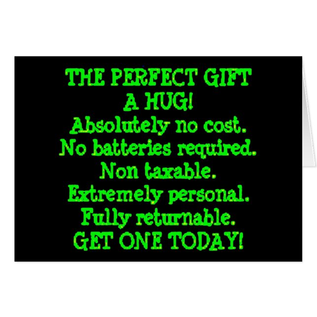 Perfekt Gift är en Hug Hälsningskort (Framsidan Horizontal)