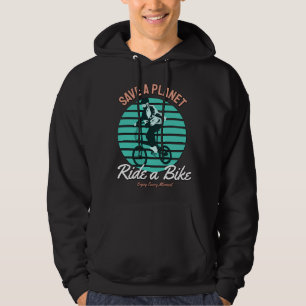 Perfekt Gift for Bicycle Älskare - Spara a Planet Hoodie