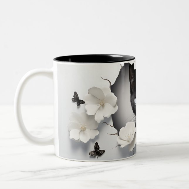 Perfekt Gift for Cat Lovers & Halloween Fläkt Två-Tonad Mugg (Vänster)