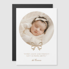 Perfekt Gift White & Guld Birth Notice Magnetisk Inbjudningskort
