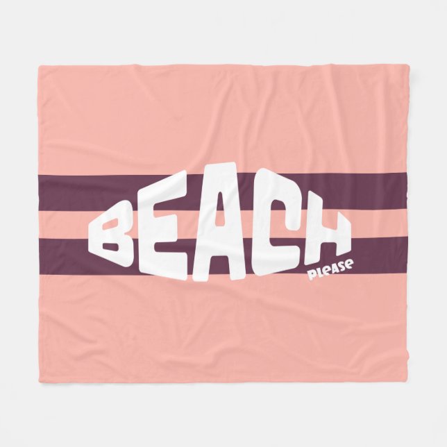 Perfekt, Girly Rosa & Lila Stripe Fleecefilt (Framsidan (Horisontell))