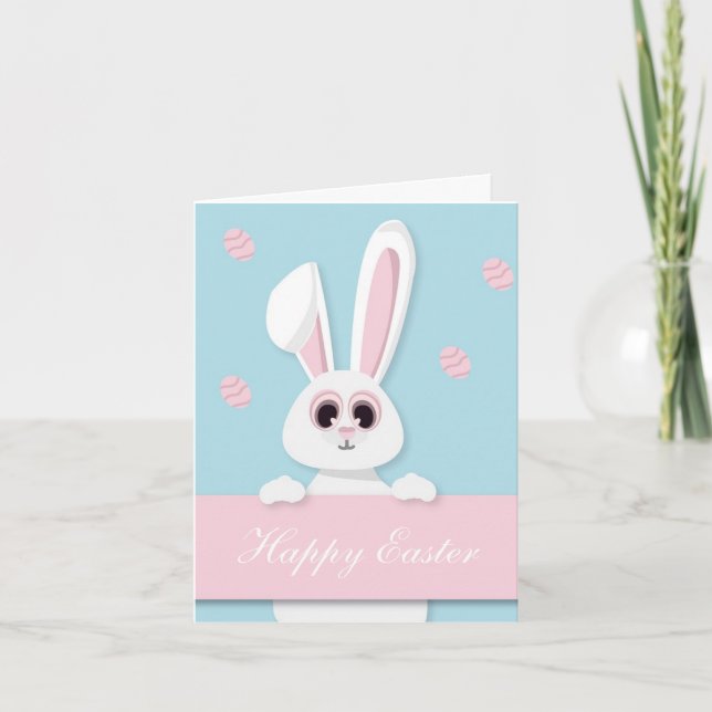 Perfekt Glad påsk, Bunny Announcement Meddelande (Framsida)