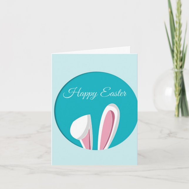 Perfekt Glad påsk, Bunny Announcement Meddelande (Framsida)