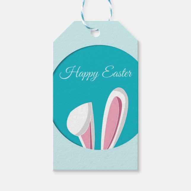 Perfekt Glad påsk, Bunny Presentetikett (Framsidan)