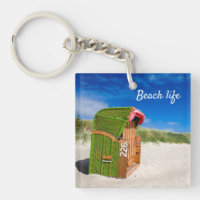 Perfekt Grönt Beach-stolsfoto med text