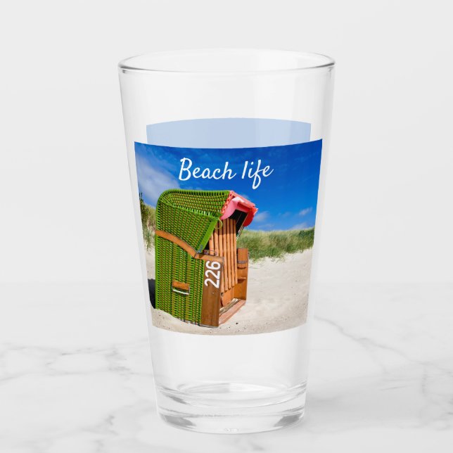 Perfekt Grönt Beach-stolsfoto med text Glaskopp (Framsida)