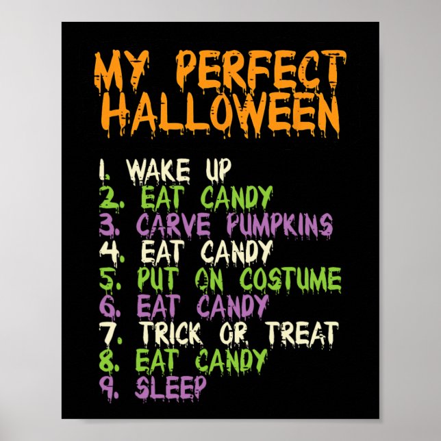 Perfekt Halloween Eat Candy Costume Boys Girls Kid Poster (Framsidan)