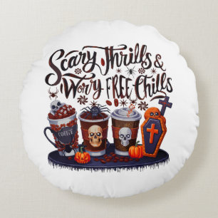 Perfekt Halloween-kaffe för Spooky Sips! Rund Kudde