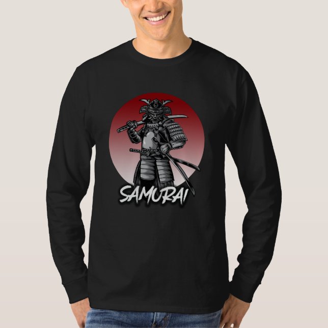 Perfekt Hedrad Samuraj Retro - Svart och Vitt T Shirt (Framsida)